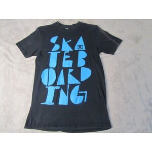 DC Shoes Mens Skateboarding Graphic T-Shirt Black Blue Short Sleeve Cotton Tee